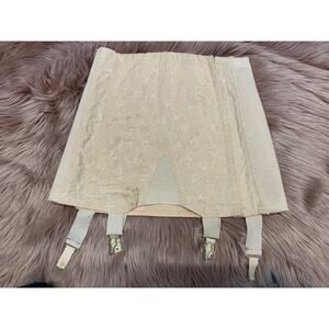 Vtg 50s Boned Embroidered Girdle Skirt Smart Fit SZ 27 Floral Shapewear B5